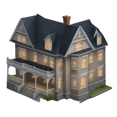 Haunted manor hotel with attached garage on the side  sticker