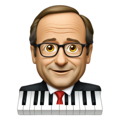 Francois Hollande fait du piano sticker