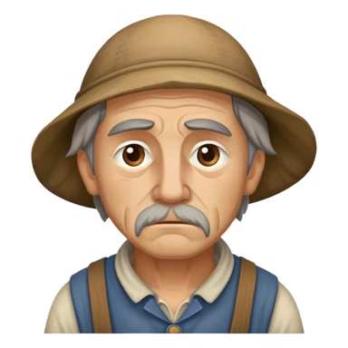 Peasant man sad sticker