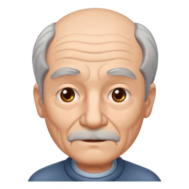 señor muy mayor pelo gris sin bigote con poco pelo sticker