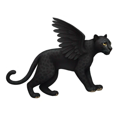 winged black leopard sticker
