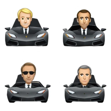 Zemmour et Macron dans une lamborghini sticker