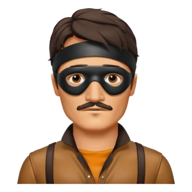 pedro pascal with leather eye mask and leather halter neck blouse sticker