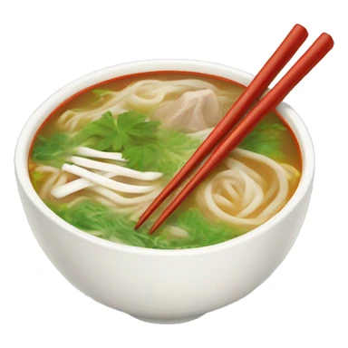Pho soup with chopsticks sticker