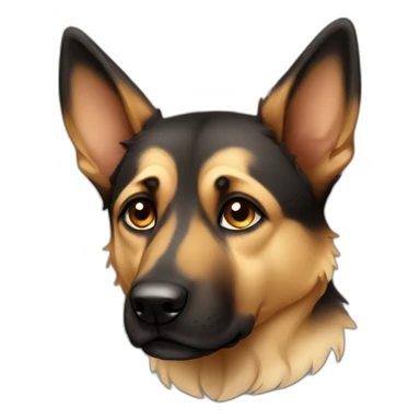 Black and fawn dog Shepherd sad tear sticker