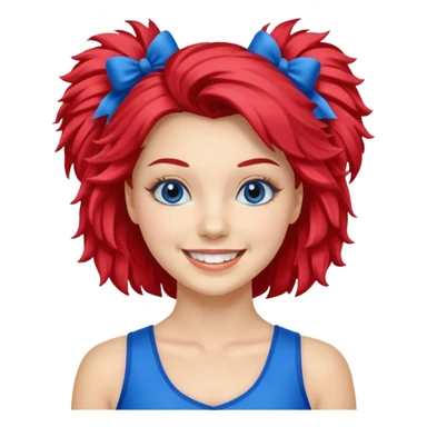 give me a cheerleader with blue pom poms sticker