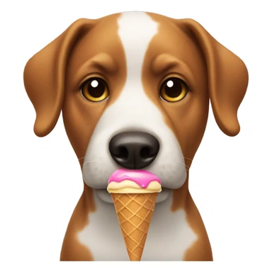 Dog holding ice cream cone sticker