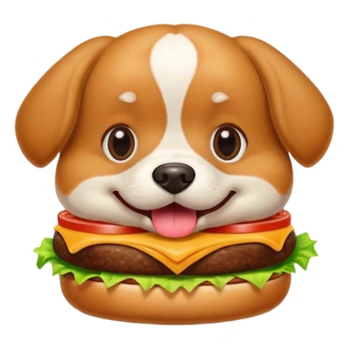 Dog eating burger sticker