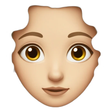 a white girl with long curly and brown hair with big eyes and big eyebrows sticker