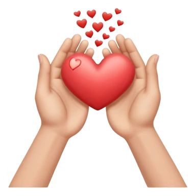 two hands reaching toward each other with a heart sticker
