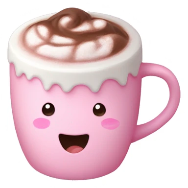 Hot chocolate in pastel pink cutesy sticker