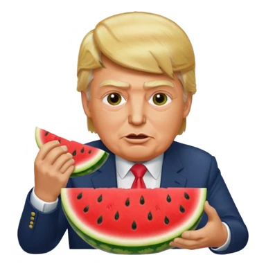 trump eating watermelon sticker