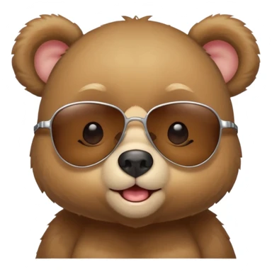 The face of a cute baby bear with sunglasses (thin cheeks, not much hair) sticker