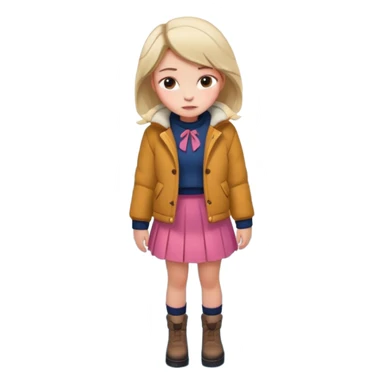 fai l'immagine di una ragazza su un lago ghiacciato che si sta incrinando sotto i suoi piedi, lei guarda giù sussultando terrorizzata falle la gonna sticker