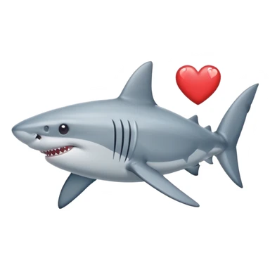 Tiburón con corazones sticker