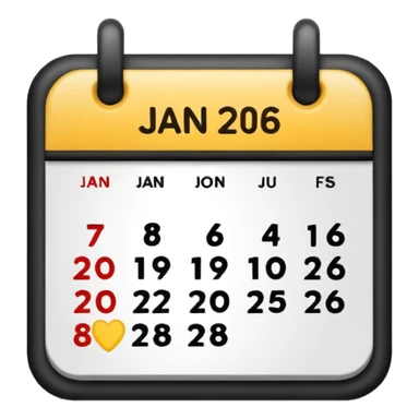 January calendar flat emojy style just writte Jan 2026. More flat style Just JAN 2026 should be on it. No need for days , shoujdbe JAn 2026 written in the middele of the icon sticker