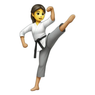 karate woman in grey pantyhose sticker