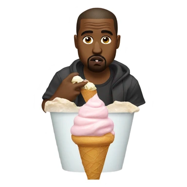 Kanye west eating ice cream  sticker