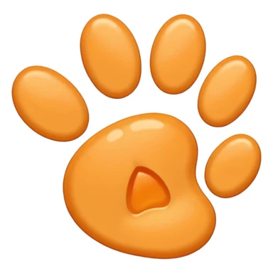 a very light pale pastel yellowy orange pawprint sticker