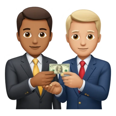 money exchanging between two men (one is a business man and one is a politician) sticker