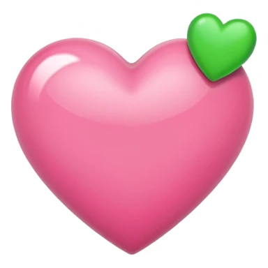 Pink heart with smaller green heart sticker