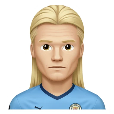 Erling Haaland long hair Manchester City sticker