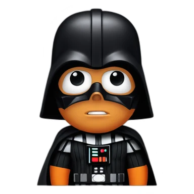 Donald trump with short orange hair in darth vader outfit sticker
