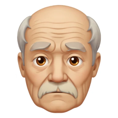 abuelo de pueblo serio y desconfiado. busto sticker