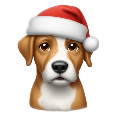 dog wearing a christmas hat sticker