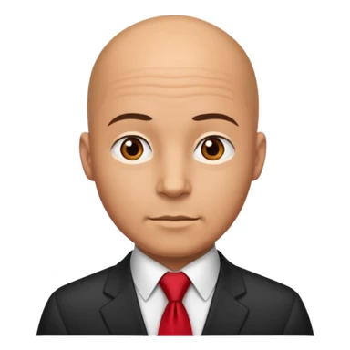 bald with red necktie sticker