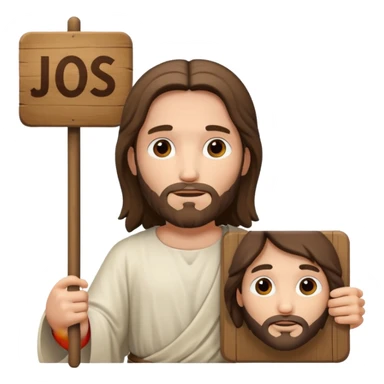 Jésus avec une pancarte dans ses mains dans ses mains sticker