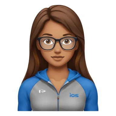 Mujer fitness con lentes y cabello largo sticker