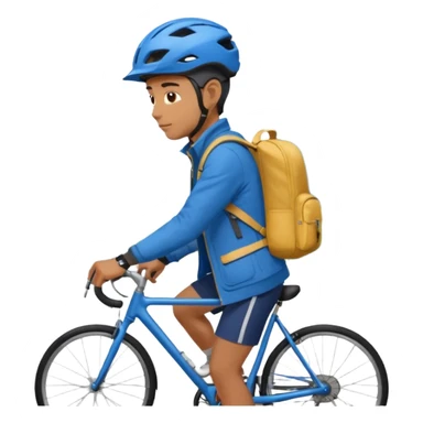 Commuter + blue jacket + backpack, City Cyclists. sticker