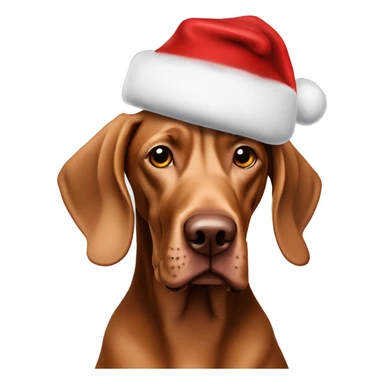 Vizsla Weimaraner Dog wearing christmas hat sticker