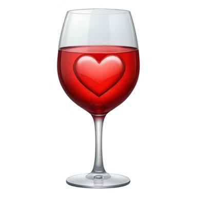heart with a wine glass motif sticker
