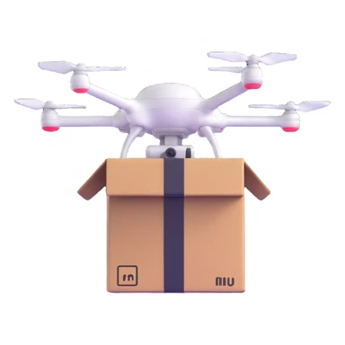 quadcopter drone delivering box sticker
