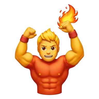 fire emoji add flex bicep behind it sticker