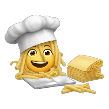 Italian cooking pasta and doing homework sticker