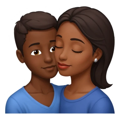 Mulher beijando testa do filho  morenos sticker