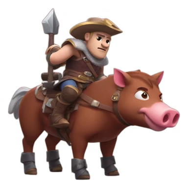 Hog rider from clashroyale sticker