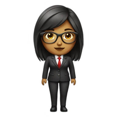 Boss girl with executive dress and red glasses  sticker