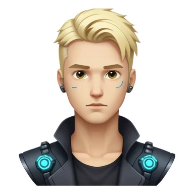 handsome man cyber punk blond  sticker