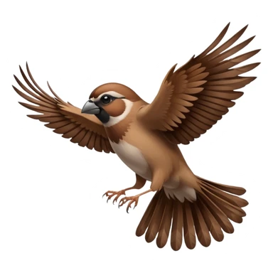 Sparrow flying sticker