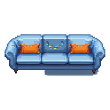 modern couch, blue color sticker