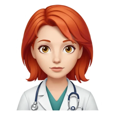 female doctor with red hair sticker