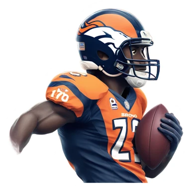 Denver bronco scoring a touchdown sticker