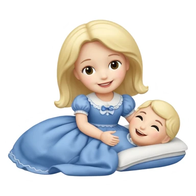 Doll saying goodnight sticker