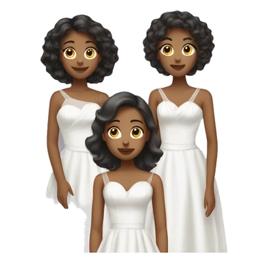 three girls in white prom dresses sticker