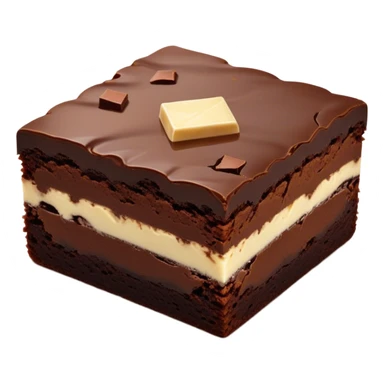 Cinematic Realistic Brownies, rich and dense with a deep chocolate hue, slightly cracked on top revealing the fudgy center, soft light reflecting off the warm surface, a few crumbs scattered around, glowing with an indulgent and comforting texture. sticker