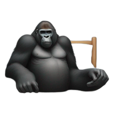 Gorilla watching President Joe Biden as he sleeps sticker